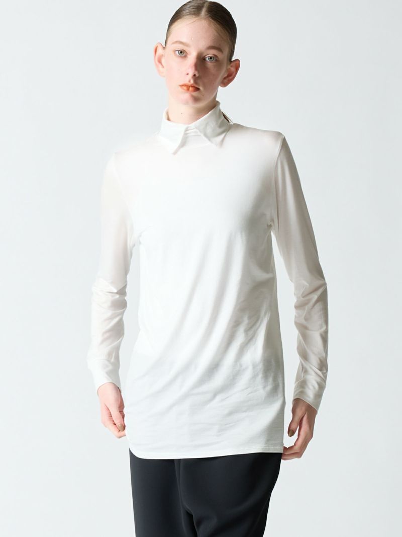 shirt collar high neck P/O / off white