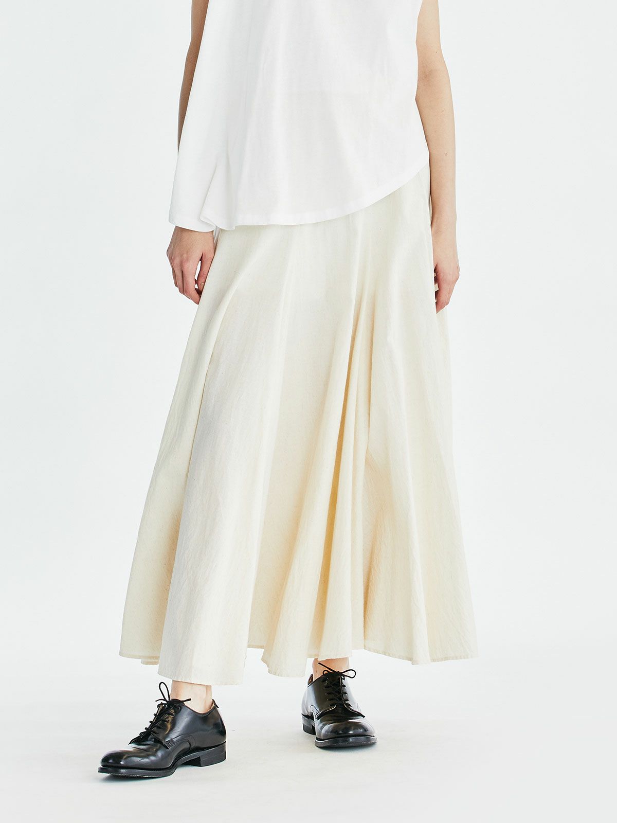 cotton linen volume flare maxi SK