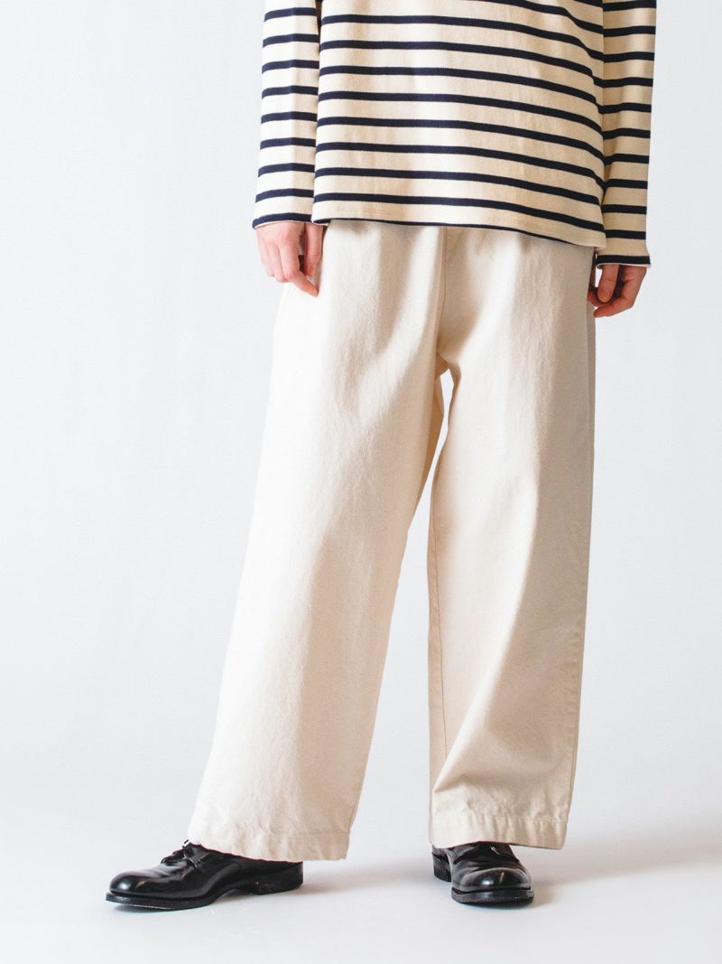 one wash denim wide PT / kinari