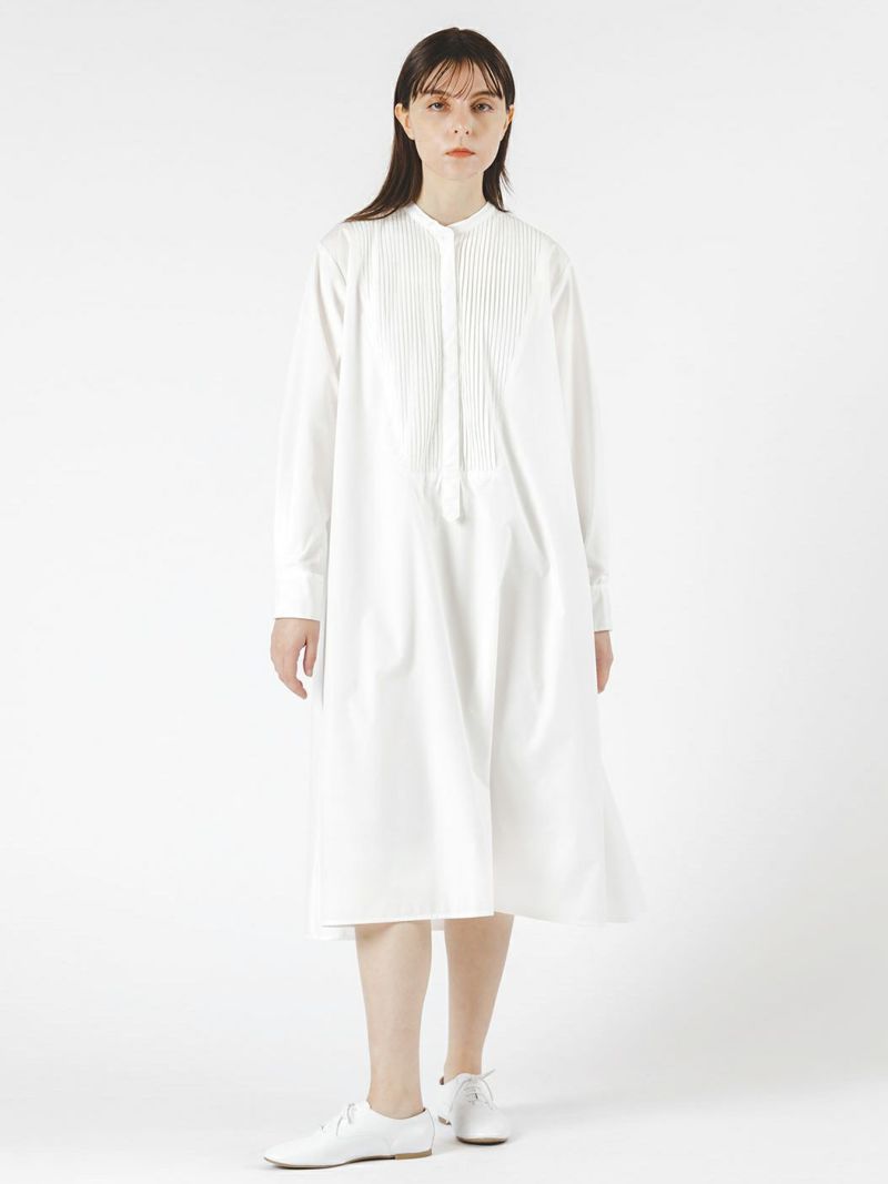 pin tuck flare long OP / off white