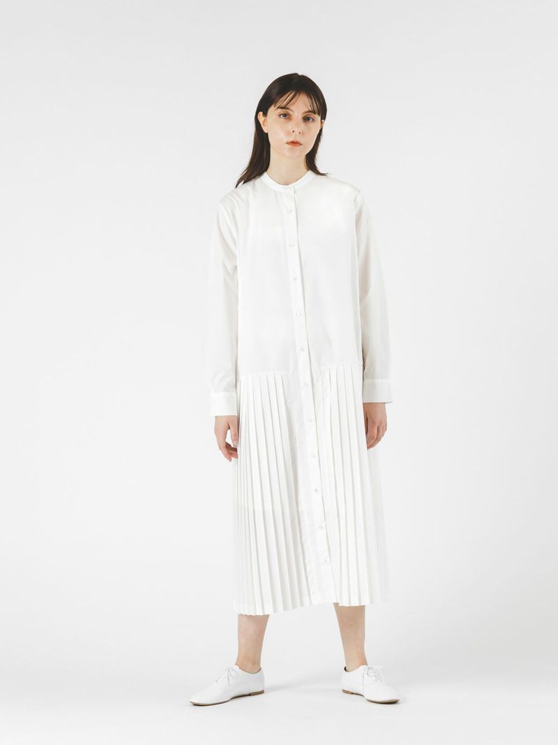 stand collar pleats SK OP / off white