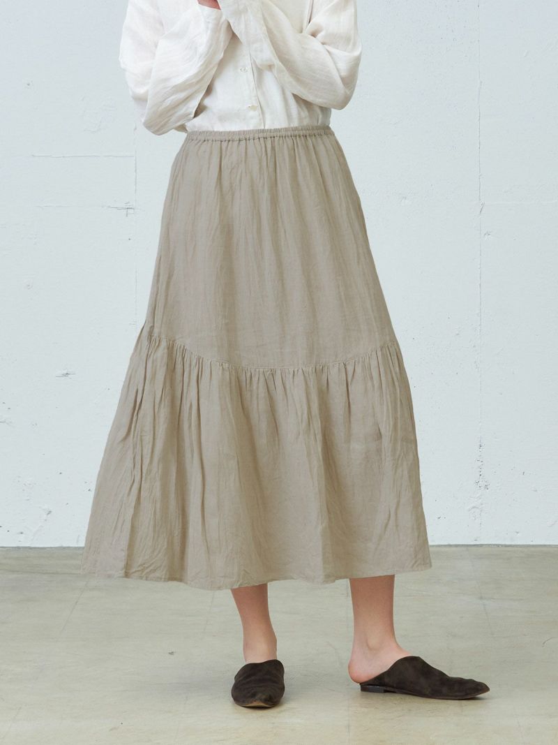 french linen tiered SK / off white