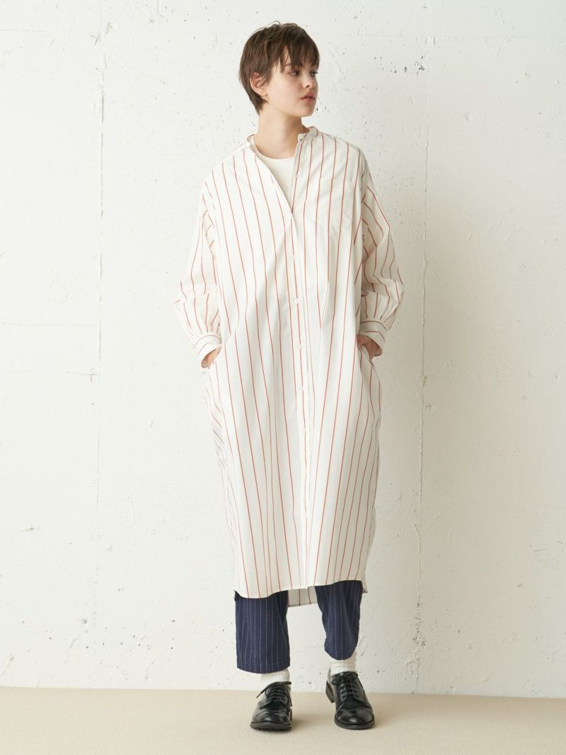 stripe band collar OP / off white