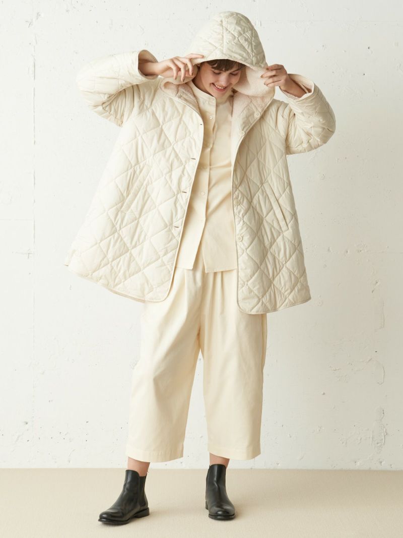  quilting reversible hooded CT   ivory