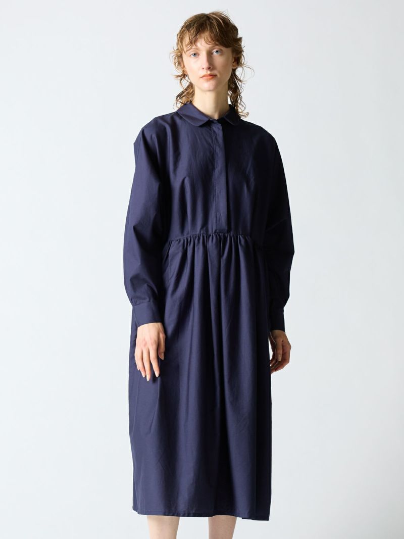 round collar front fly gather OP / navy