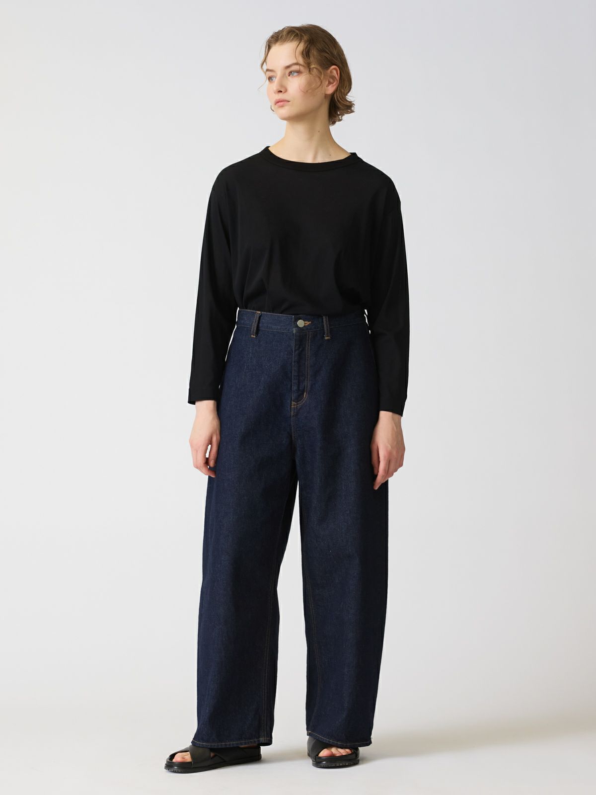 high waist wide denim / indigo