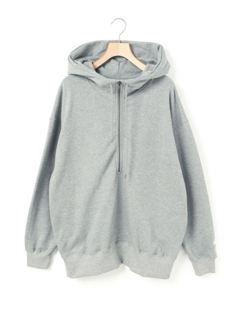 half zip sweat hoody / gray