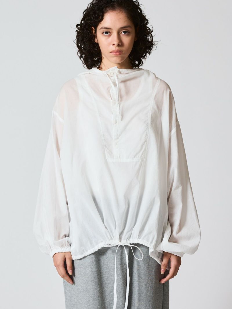 hooded wide shirt / off white