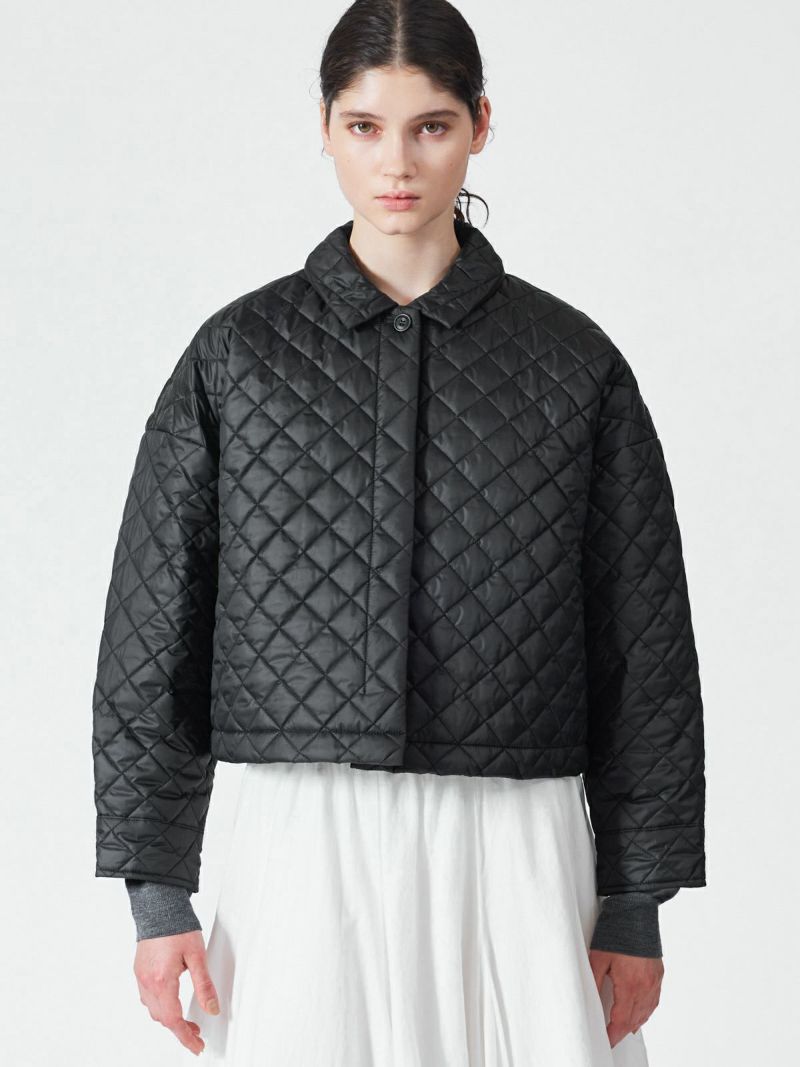 quilting short blouson / black