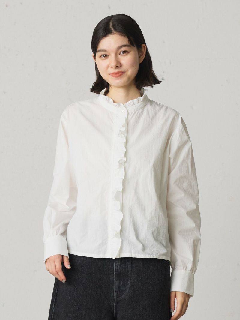 frill short shirt / off white