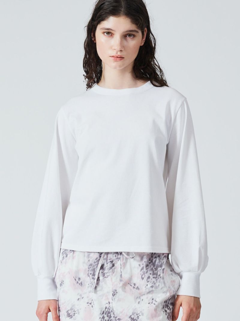 puff slv long T / white