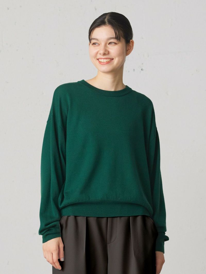 crew neck knit P/O / green