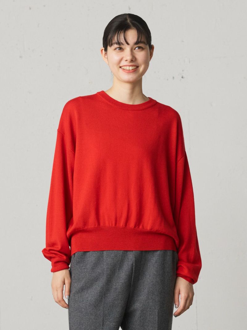 crew neck knit P/O / red