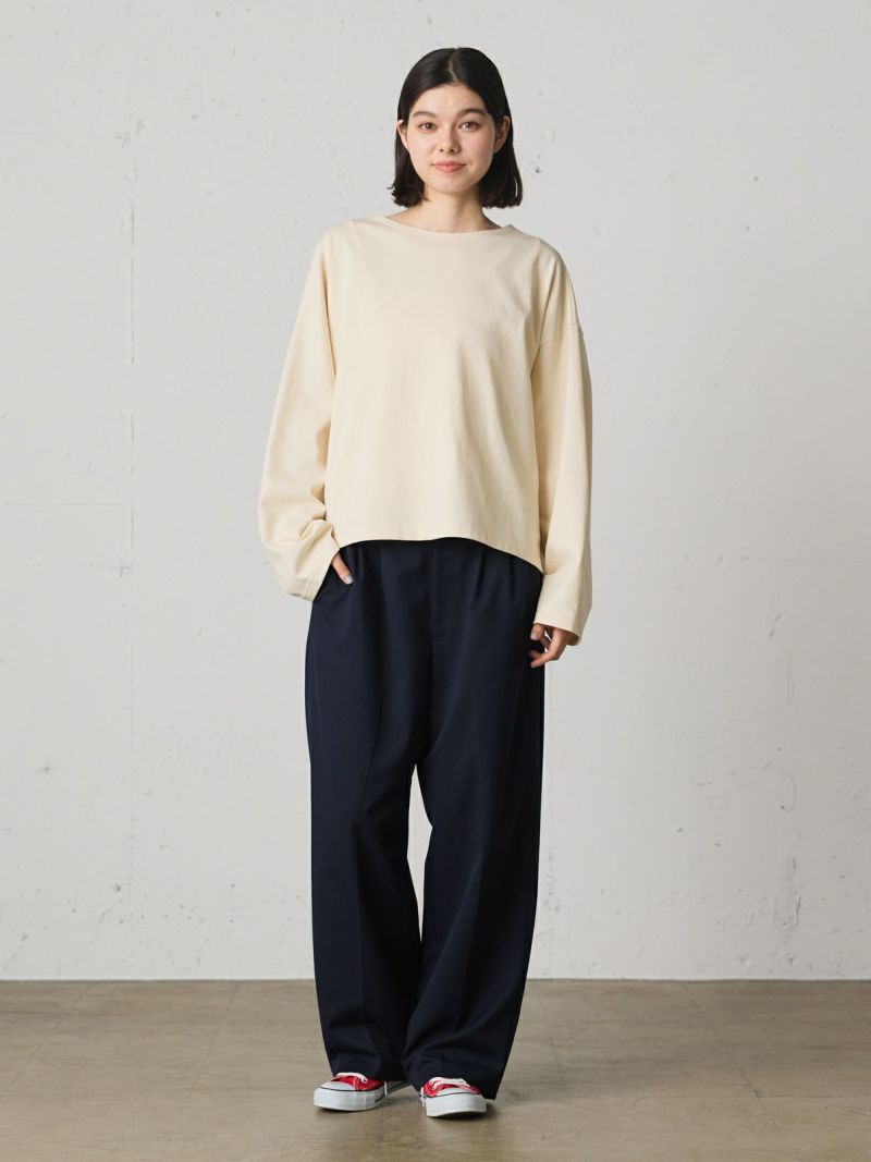 high-waist slacks PT / navy 