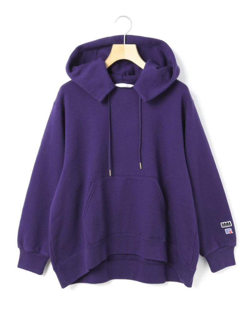 high cotton sweat hoodie-washed out- / purple