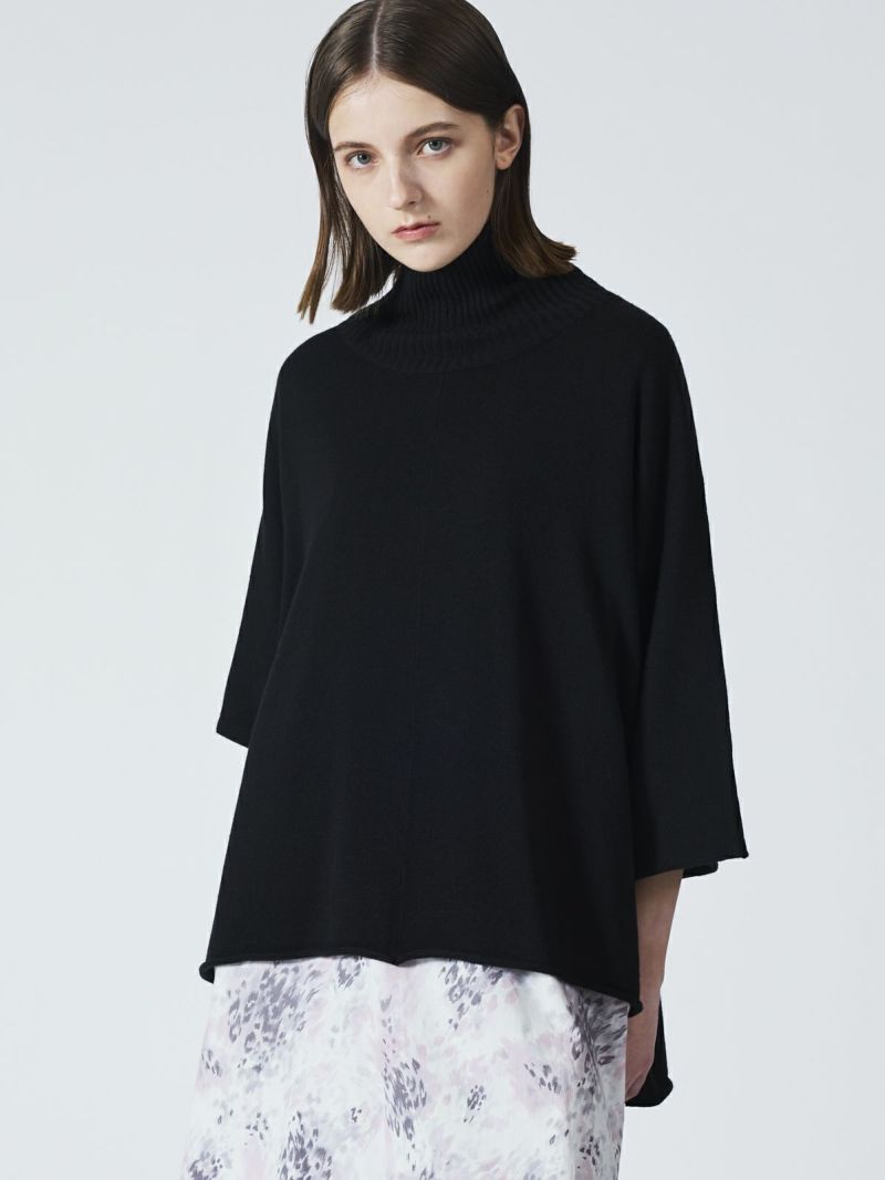  poncho like high neck P/O / black