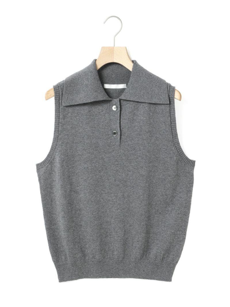 vest with collar / gray