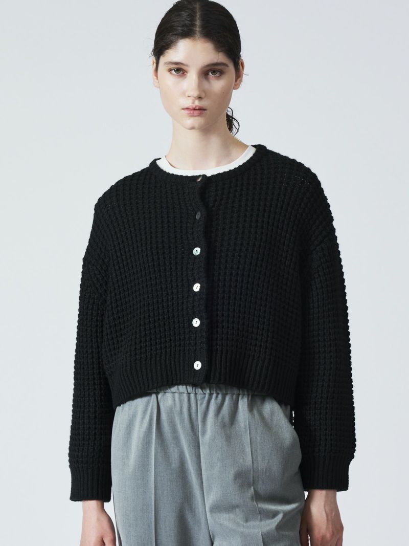 waffle knit C/D / black