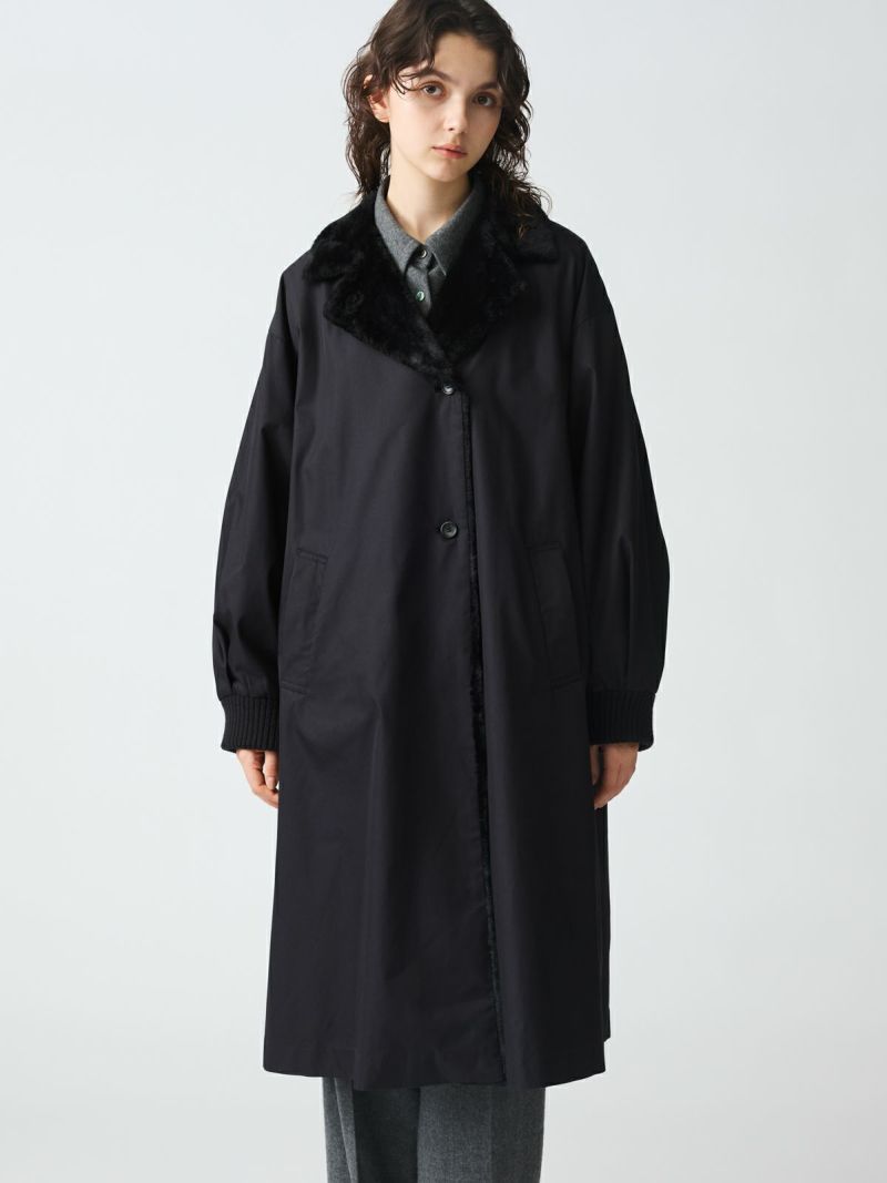 back boa coat / black 