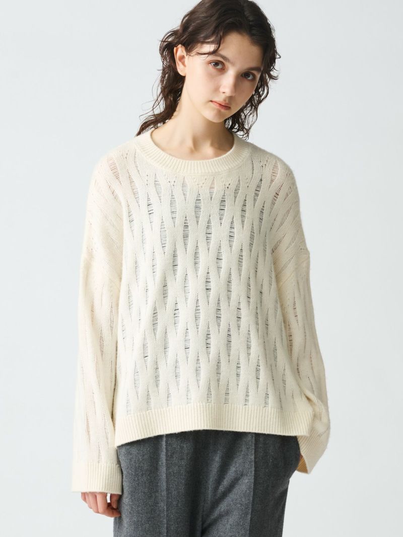 pattern knitting wide P/O / off white