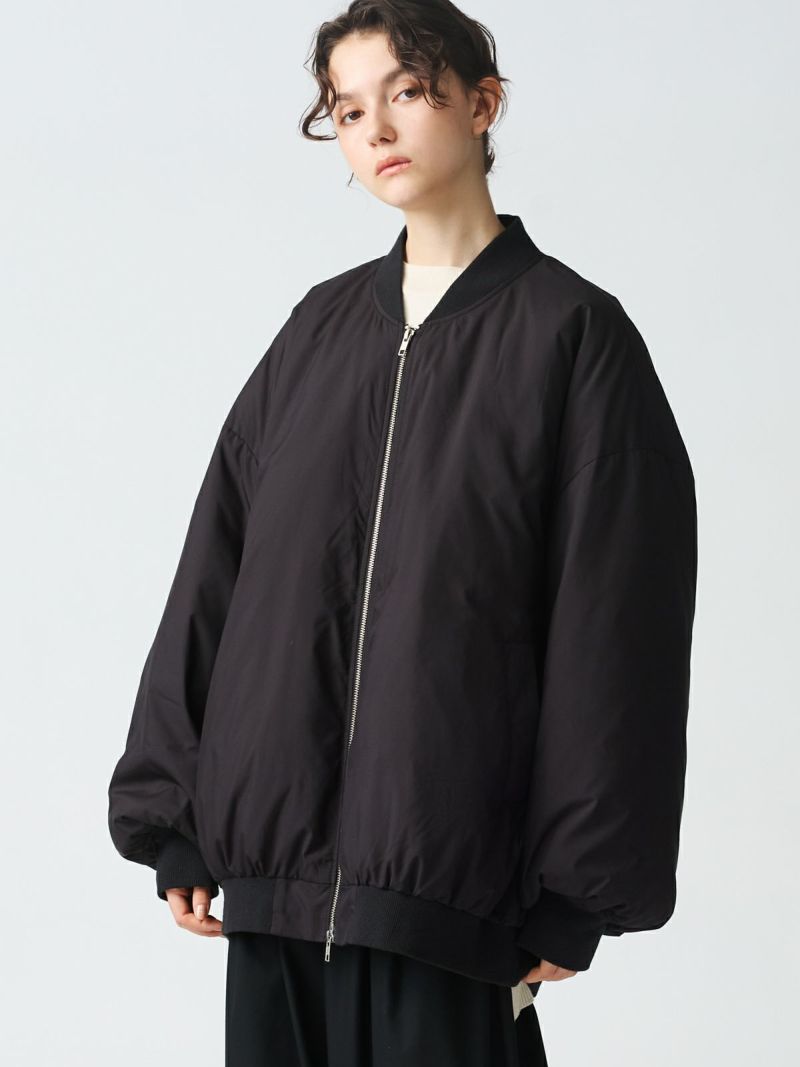 down wide blouson / black 