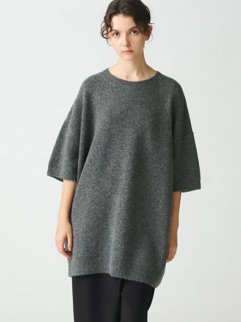 crew neck tunic / gray