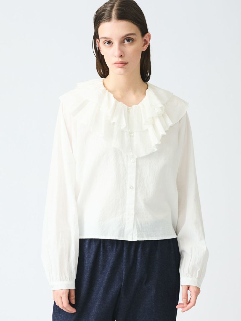 double frill collars shirt / off white