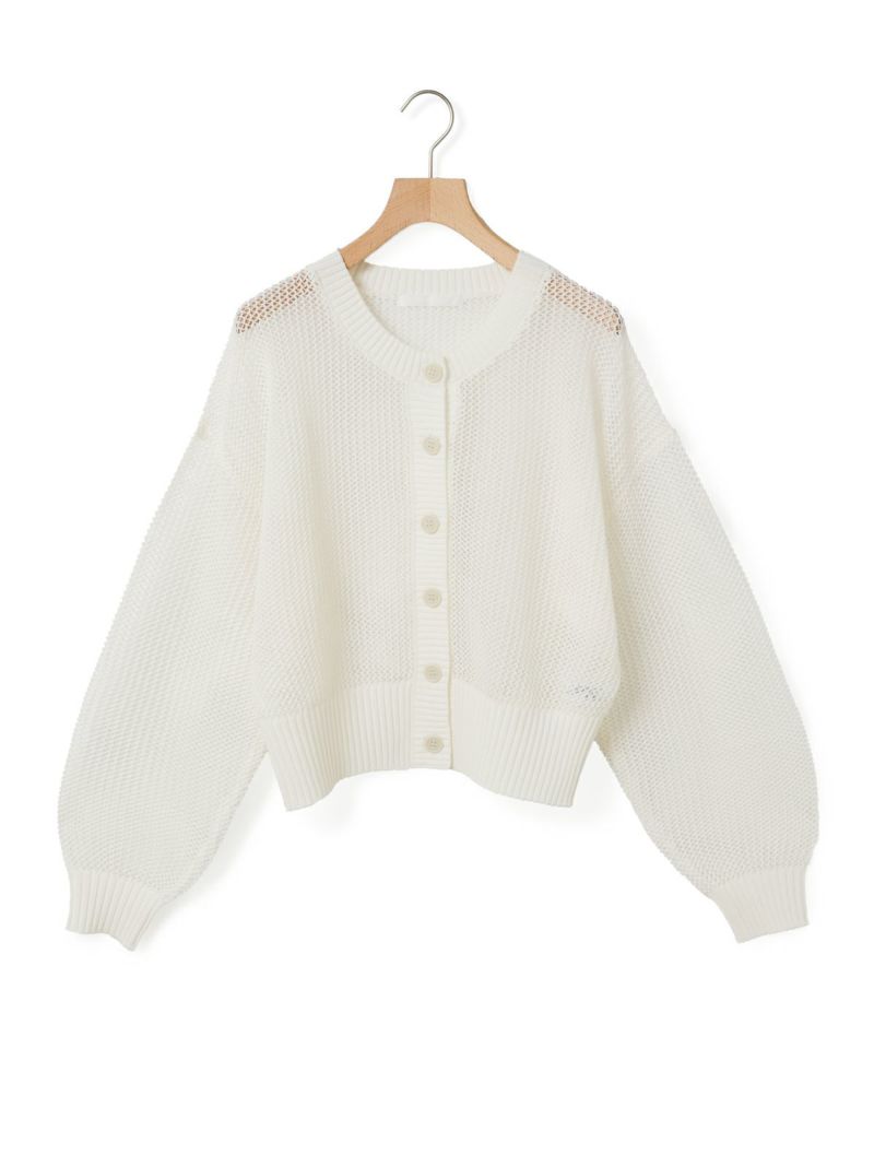mesh cardigan / off white