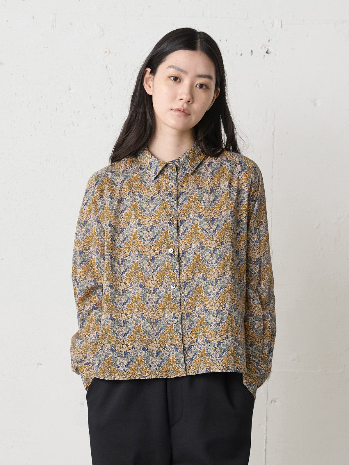 LIBERTY print shirt / mustard