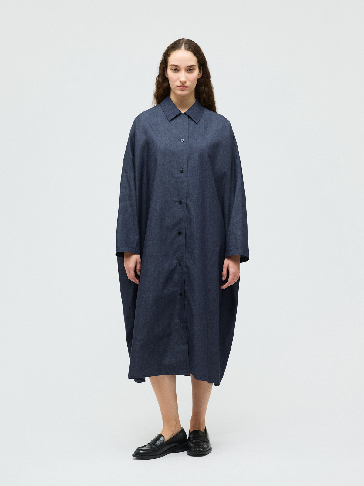 denim wide shirt CT / indigo