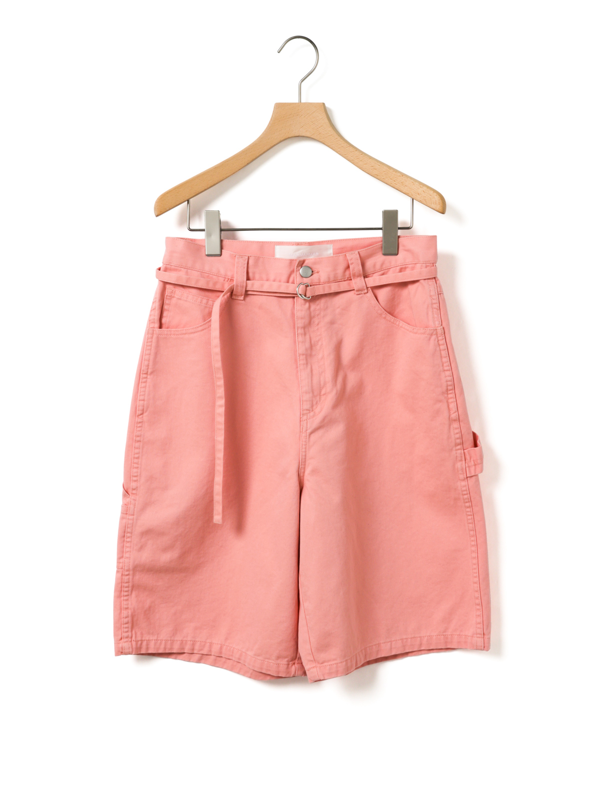 denim half pants / pink