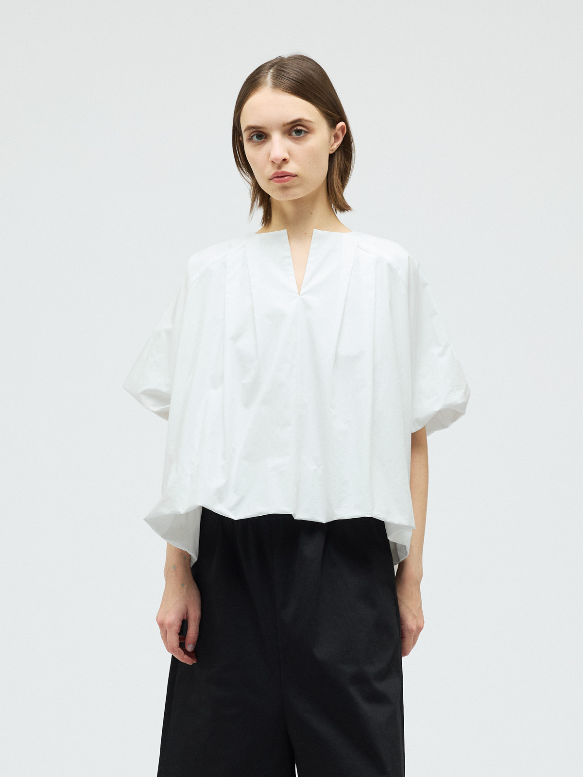 ballon no collar shirt / off white