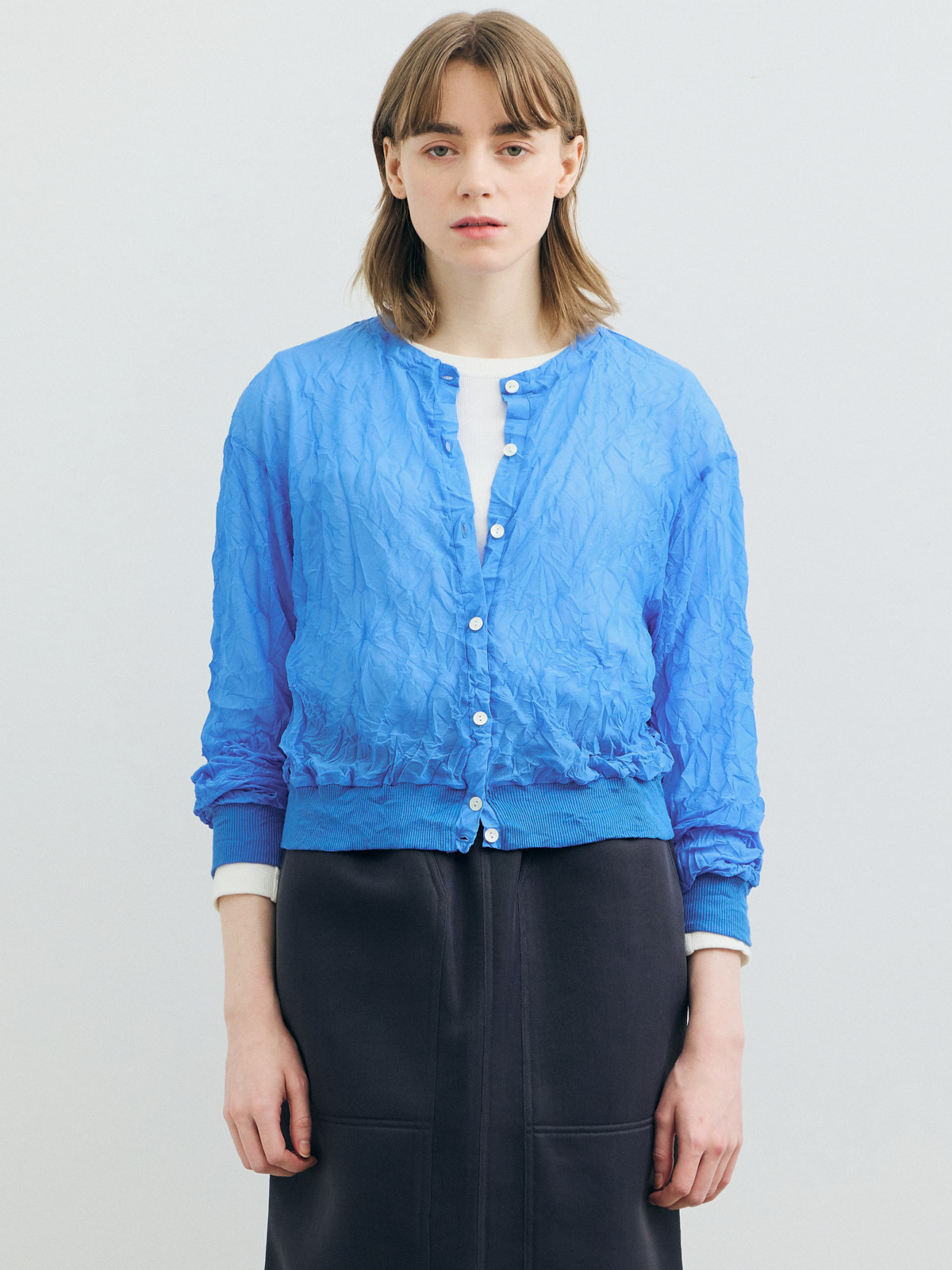 washer process cardigan / blue