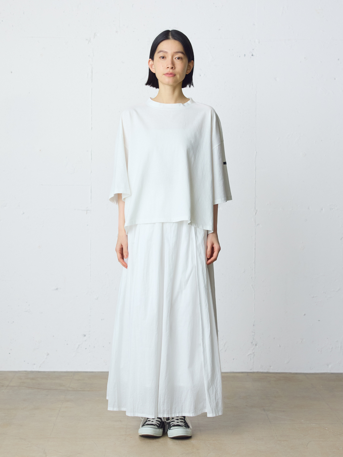 gathered skirt / off white