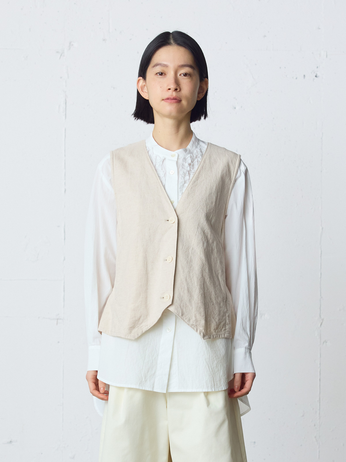 cotton/linen vest / kinari