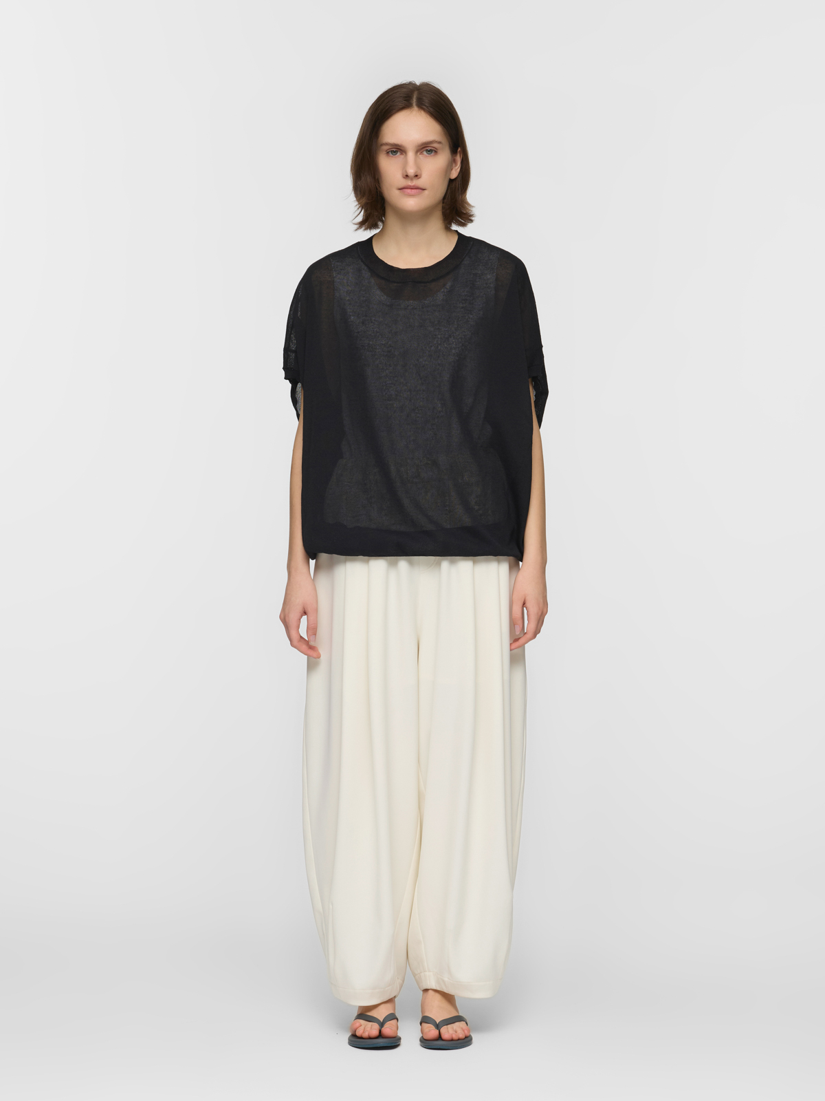 volume wide pants / ivory