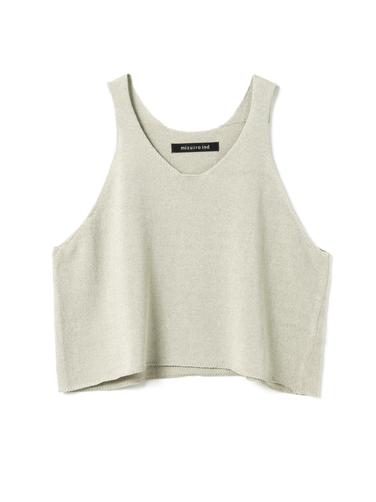 U neck short vest / beige