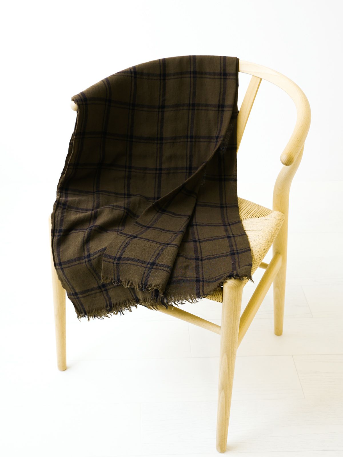 LOVAT&GREEN CHECKS OLIVE ストール