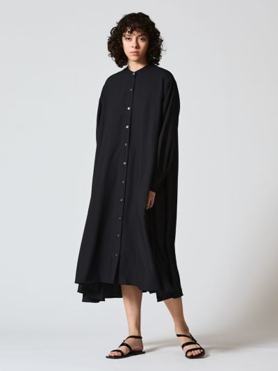 mizuiro ind T/Rスタンドカラーフレアワンピース