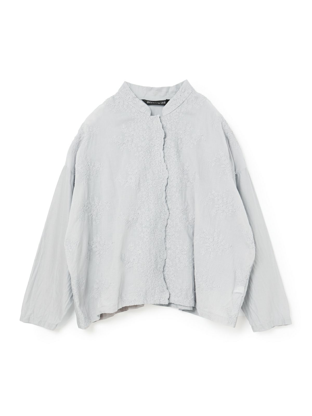 mizuiro ind レーススタンドカラーワイドシャツ｜ MARcourt ONLINE