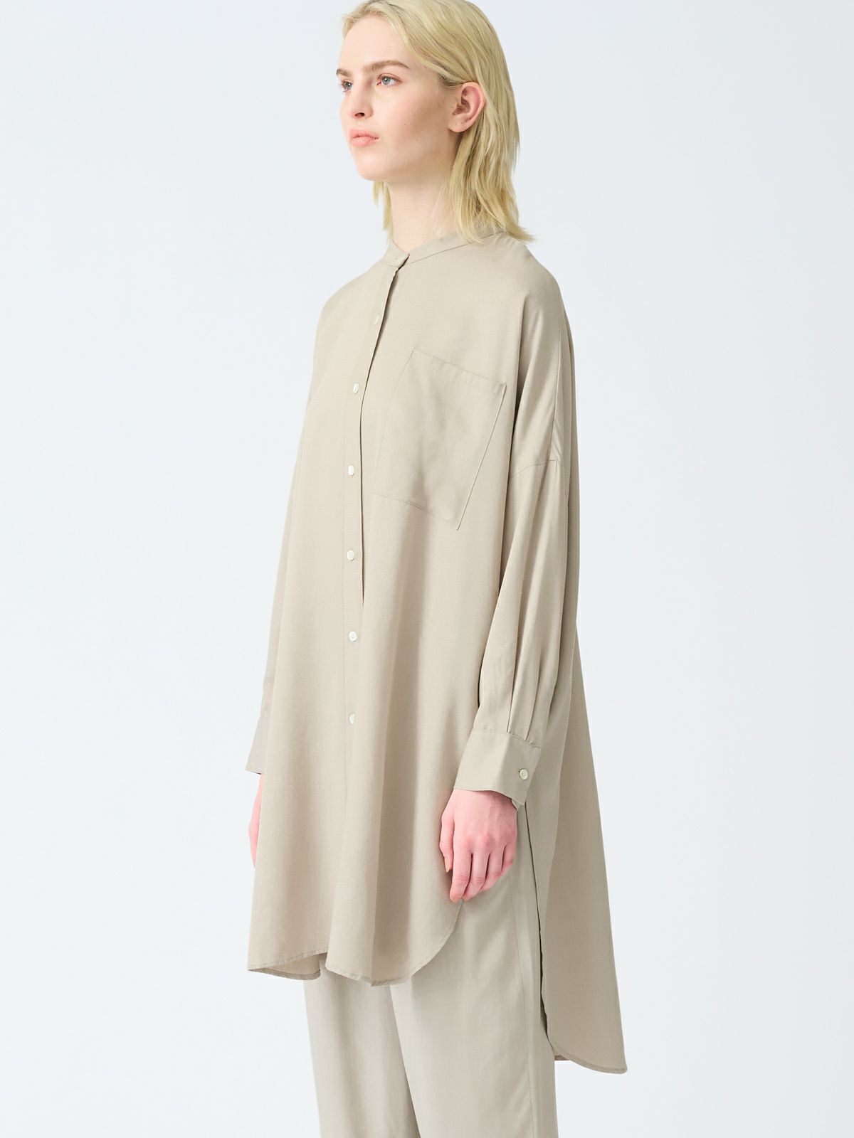 mizuiro ind バンドカラーロングシャツ｜ MARcourt ONLINE STORE 