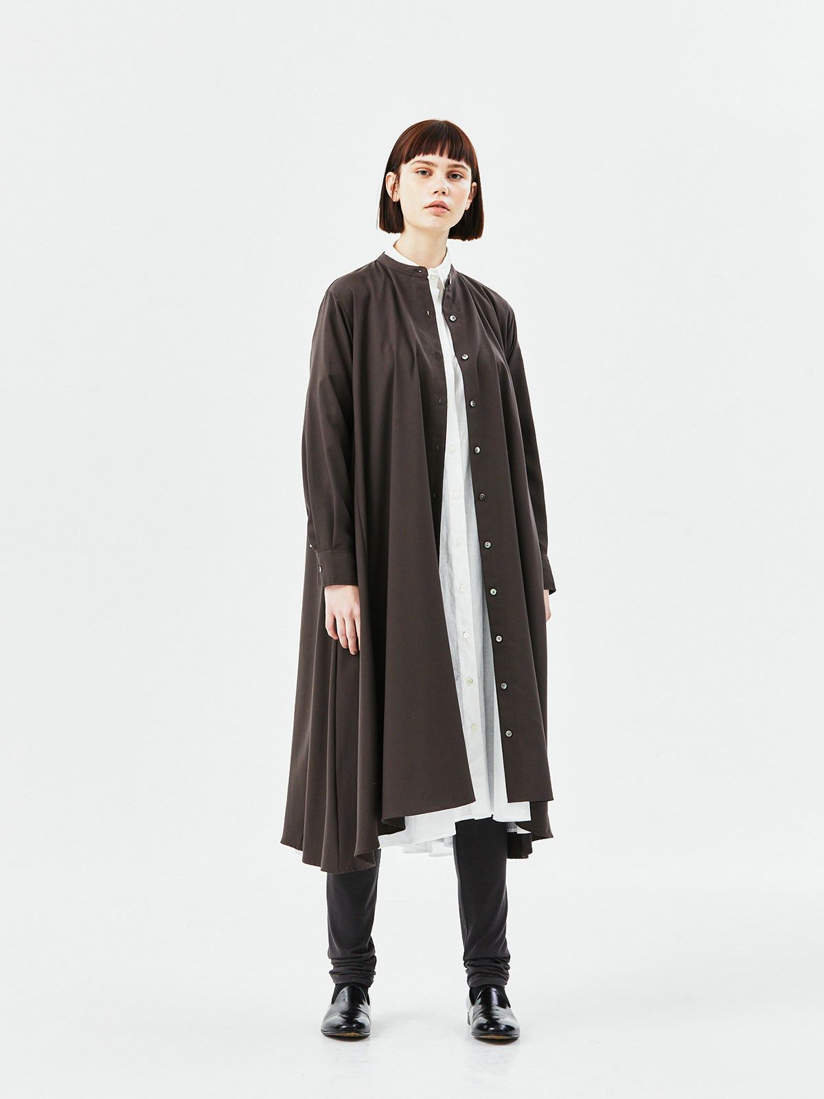 Mizuiro Ind バンドカラーフレアシャツワンピース Marcourt Online Store マーコートオンラインストア