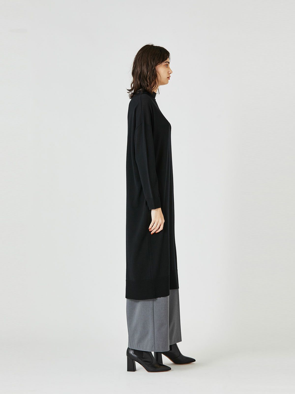 MIDIUMISOLID for Ladies アシンメトリーネックハイGGワンピース(4