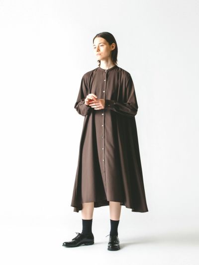 Mizuiro Ind T Rスタンドカラーフレアシャツワンピース Marcourt Online Store マーコートオンラインストア