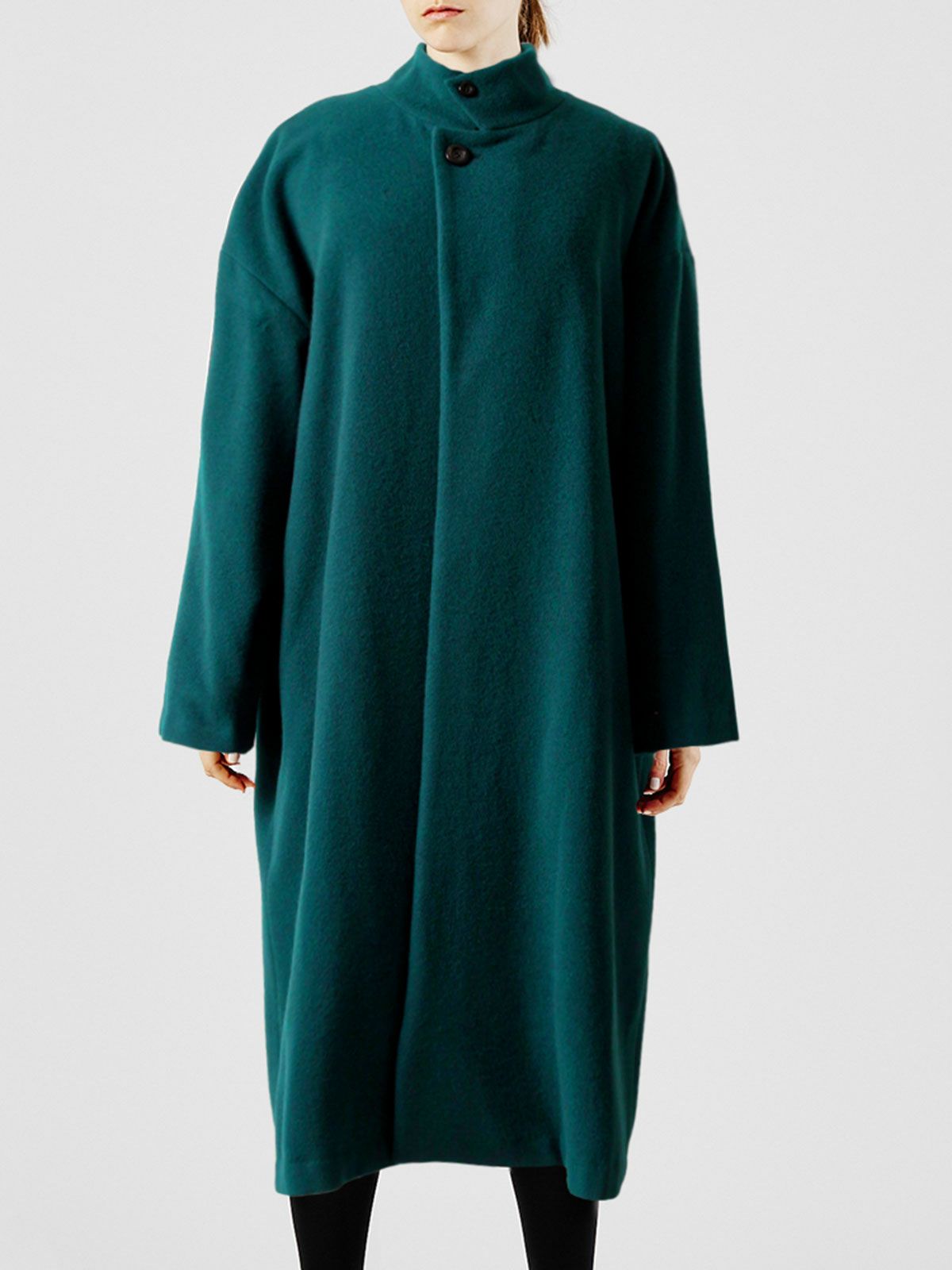 theory【極美品】カシミヤ スタンドカラー コート カーキ グリーン レディース ステンカラーコート（条件：グリーン系、新入荷