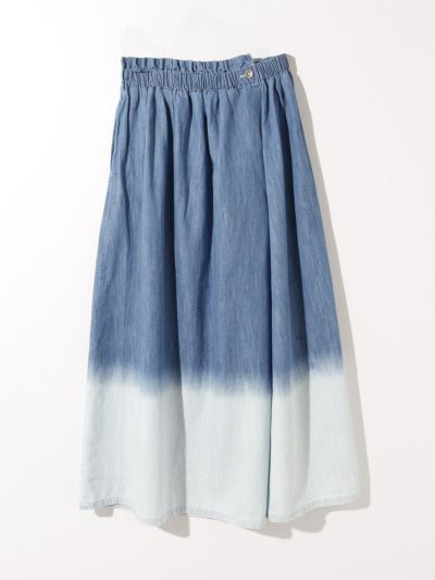 MIDIUMISOLID for Ladies アシンメトリーウエストスカート（グラデーションブリーチ）