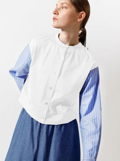 【9/16(火)12:00販売終了】mizuiro ind 織りコンビクルーネックカーディガン