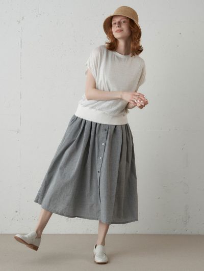 MidiUmi フロントオープンギャザースカート