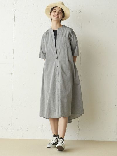 MidiUmi ハーフスリーブAラインワンピース