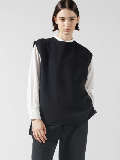 mizuiro ind クルーネックワイドベスト
